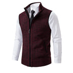 Gilet da uomo in lana con zip intera e fodera scozzese