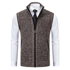 Gilet da uomo in lana con zip intera e fodera scozzese