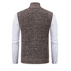 Gilet da uomo in lana con zip intera e fodera scozzese