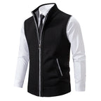 Gilet da uomo in lana con zip intera e fodera scozzese