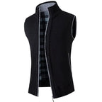 Gilet da uomo in lana con zip intera e fodera scozzese