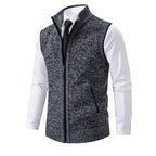 Gilet da uomo in lana con zip intera e fodera scozzese