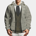 Felpa con cappuccio da uomo con motivo a quadri | Comfort e stile versatile