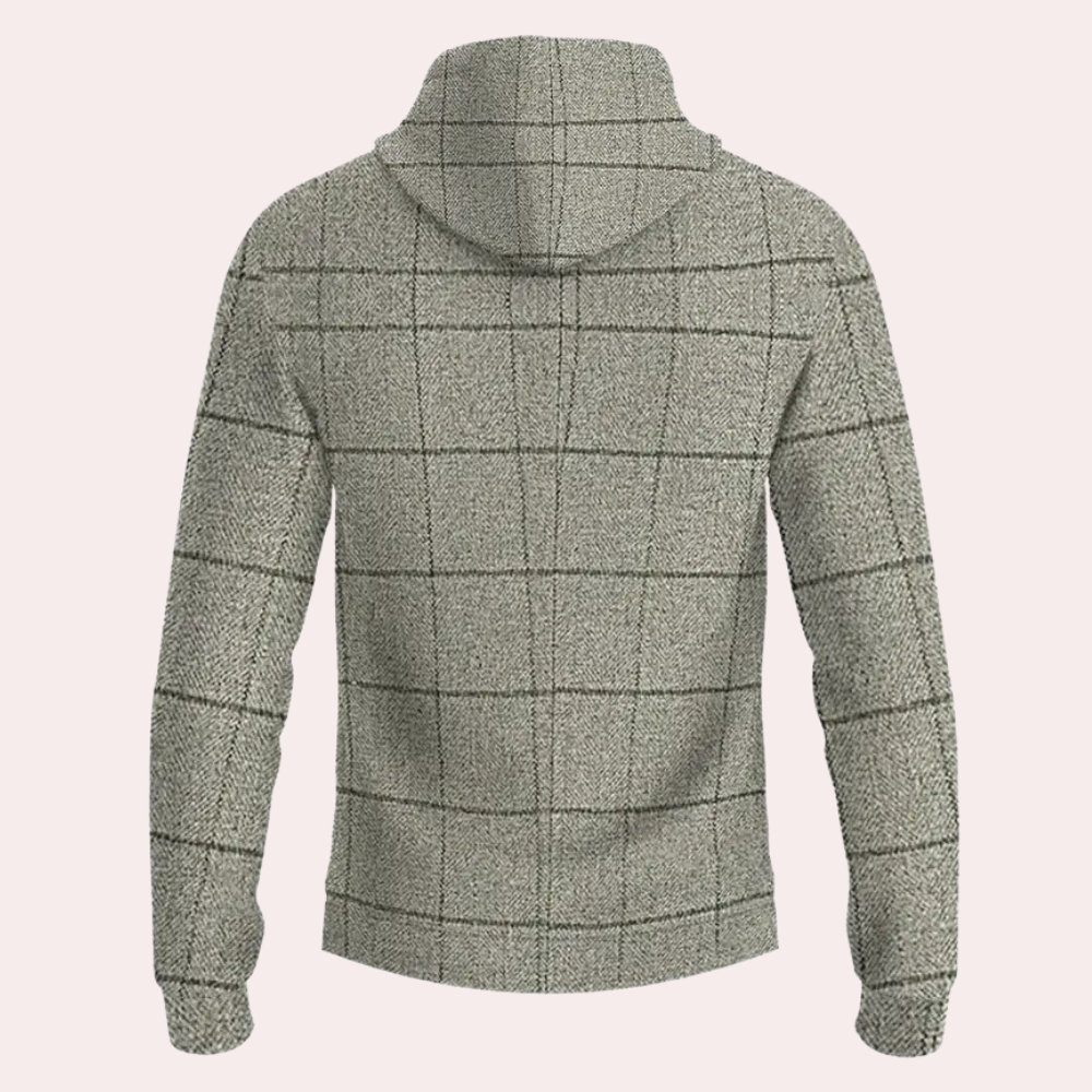 Felpa con cappuccio da uomo con motivo a quadri | Comfort e stile versatile