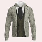 Felpa con cappuccio da uomo con motivo a quadri | Comfort e stile versatile