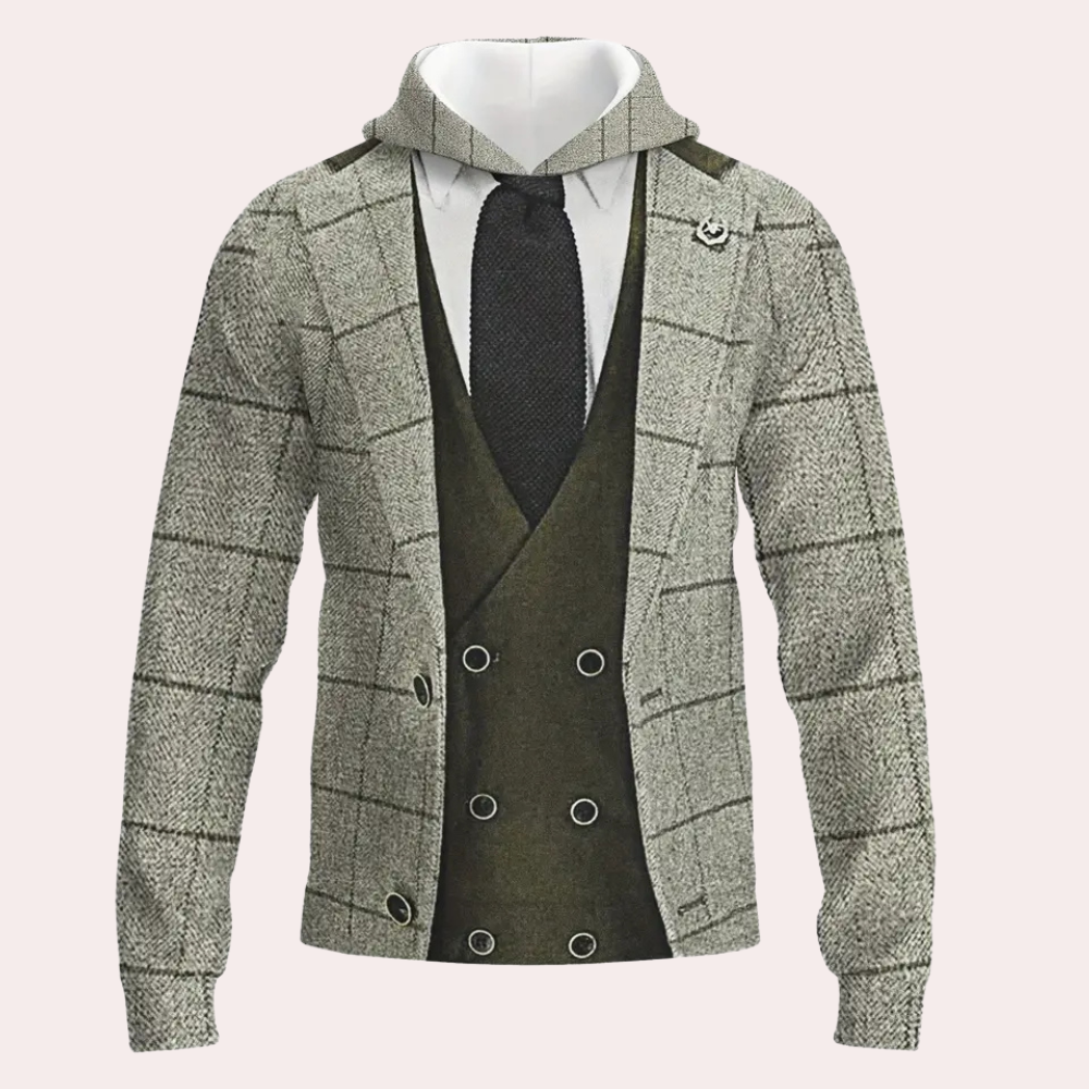Felpa con cappuccio da uomo con motivo a quadri | Comfort e stile versatile