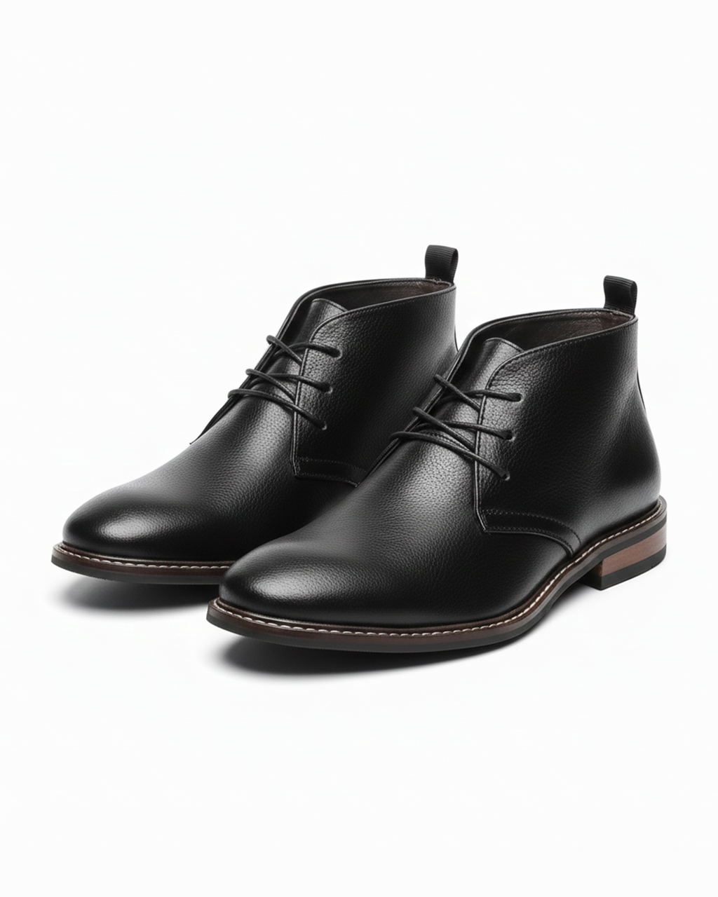 Stivaletti Chukka neri classici da uomo con comoda suola antiscivolo