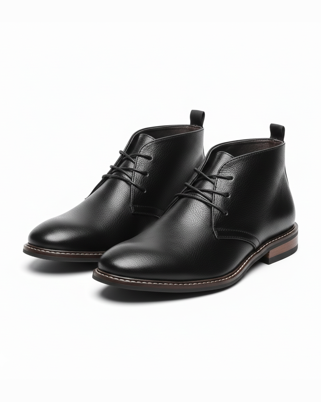 Stivaletti Chukka neri classici da uomo con comoda suola antiscivolo