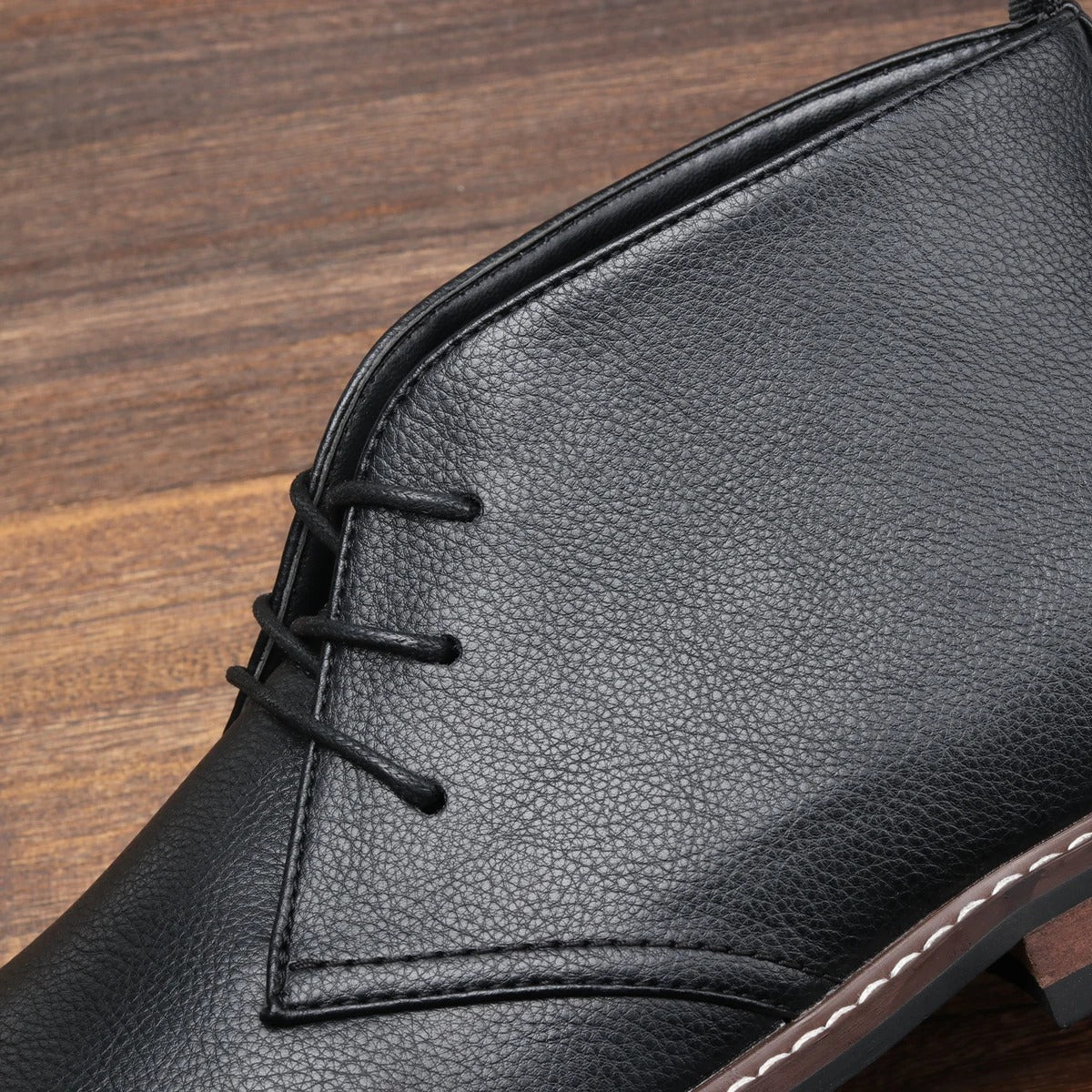 Stivaletti Chukka neri classici da uomo con comoda suola antiscivolo