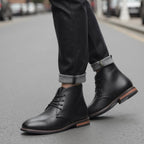 Stivaletti Chukka neri classici da uomo con comoda suola antiscivolo