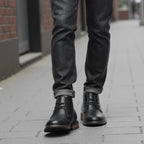 Stivaletti Chukka neri classici da uomo con comoda suola antiscivolo