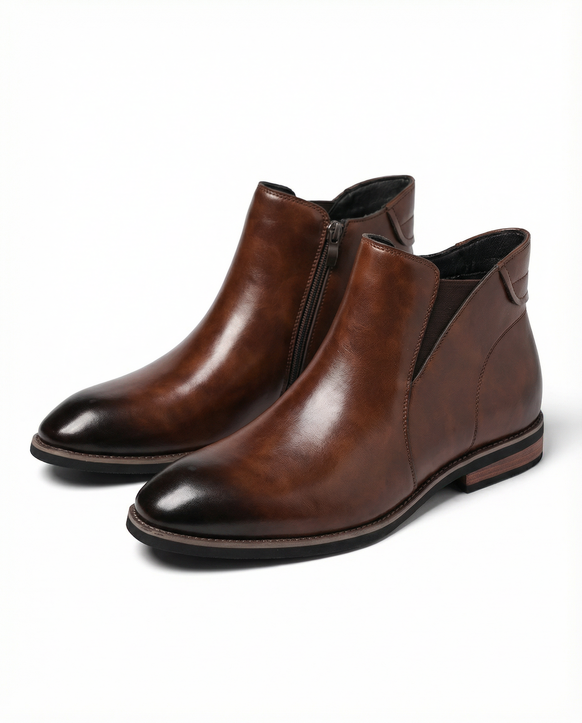 Stivaletti Chelsea classici in pelle da uomo - Resistente stile con cerniera laterale