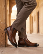 Stivaletti Chelsea classici in pelle da uomo - Resistente stile con cerniera laterale