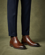 Stivaletti Chelsea classici in pelle da uomo - Resistente stile con cerniera laterale