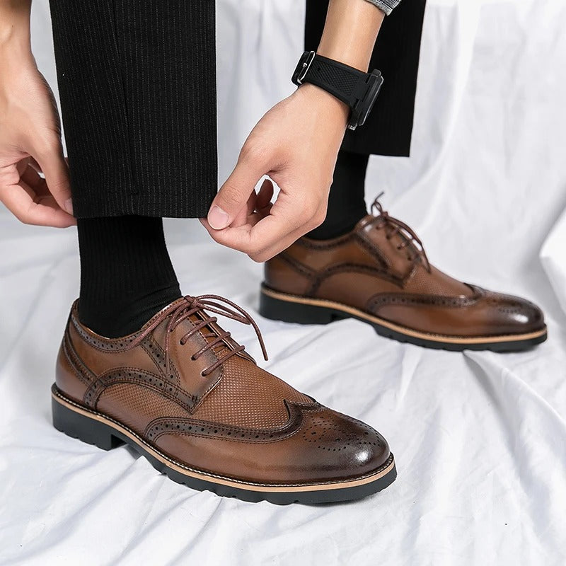 Scarpe eleganti brogue classiche in pelle da uomo