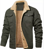 Giacca classica da uomo con colletto in shearling | Abbigliamento invernale caldo ed elegante