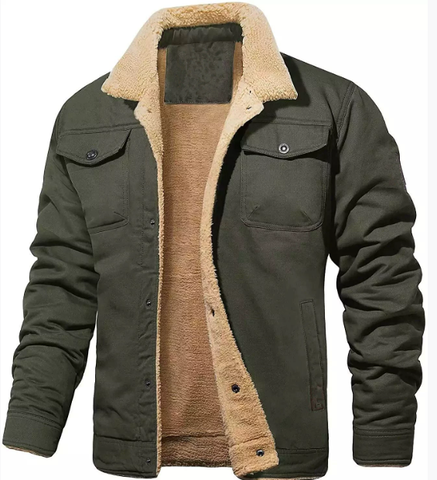 Giacca classica da uomo con colletto in shearling | Abbigliamento invernale caldo ed elegante