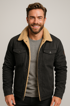 Giacca classica da uomo con colletto in shearling | Abbigliamento invernale caldo ed elegante