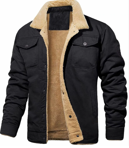 Giacca classica da uomo con colletto in shearling | Abbigliamento invernale caldo ed elegante