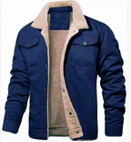 Giacca classica da uomo con colletto in shearling | Abbigliamento invernale caldo ed elegante