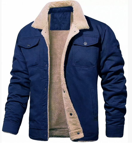 Giacca classica da uomo con colletto in shearling | Abbigliamento invernale caldo ed elegante