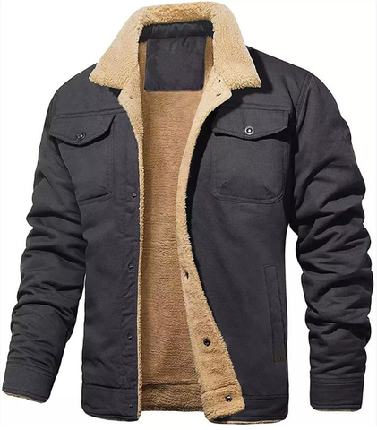 Giacca classica da uomo con colletto in shearling | Abbigliamento invernale caldo ed elegante