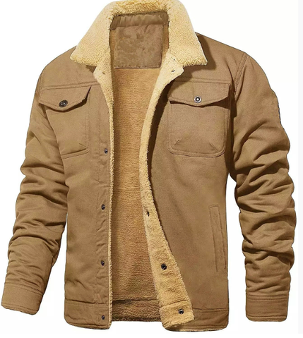 Giacca classica da uomo con colletto in shearling | Abbigliamento invernale caldo ed elegante
