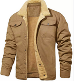 Giacca classica da uomo con colletto in shearling | Abbigliamento invernale caldo ed elegante