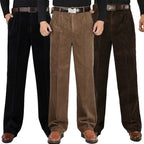 Pantaloni classici da uomo in velluto a coste per il comfort quotidiano