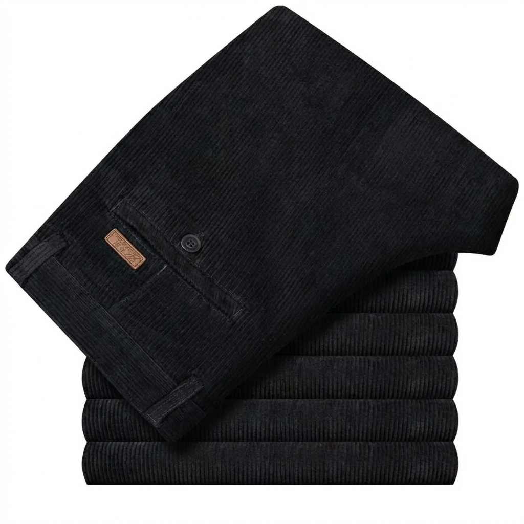 Pantaloni classici da uomo in velluto a coste per il comfort quotidiano