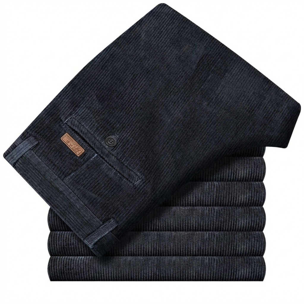 Pantaloni classici da uomo in velluto a coste per il comfort quotidiano