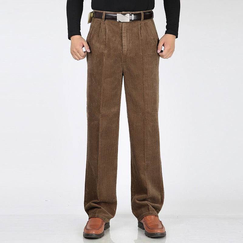 Pantaloni classici da uomo in velluto a coste per il comfort quotidiano