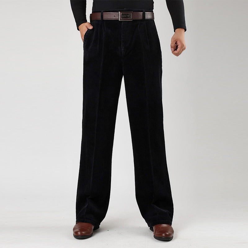 Pantaloni classici da uomo in velluto a coste per il comfort quotidiano