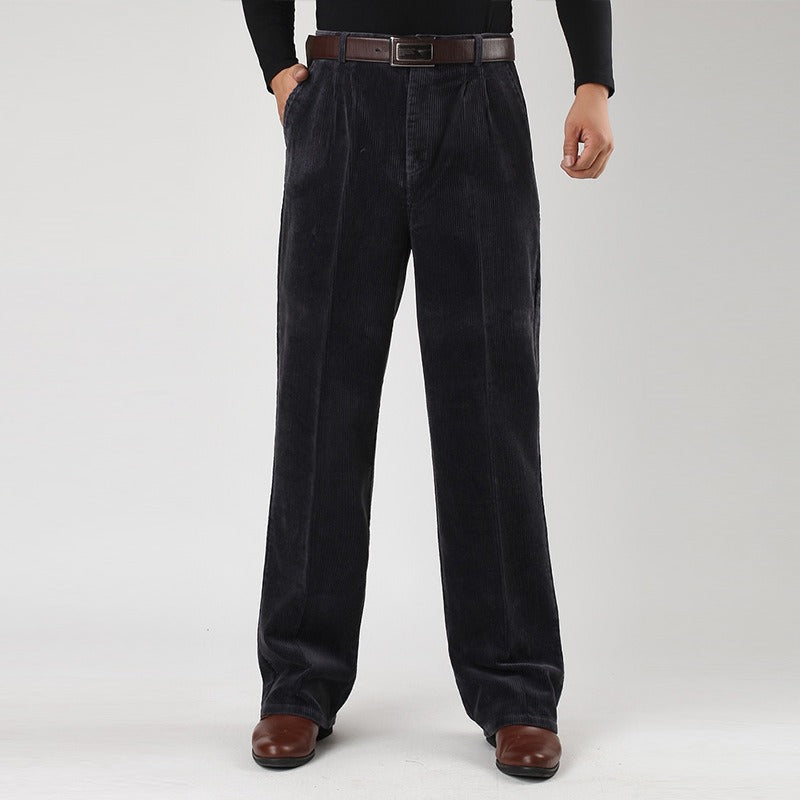 Pantaloni classici da uomo in velluto a coste per il comfort quotidiano