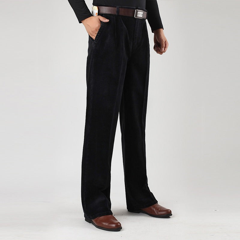 Pantaloni classici da uomo in velluto a coste per il comfort quotidiano