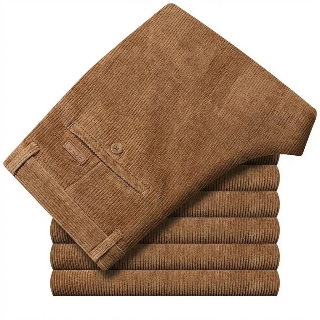 Pantaloni classici da uomo in velluto a coste per il comfort quotidiano