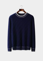 Maglione girocollo da uomo con finiture a righe per tutte le occasioni