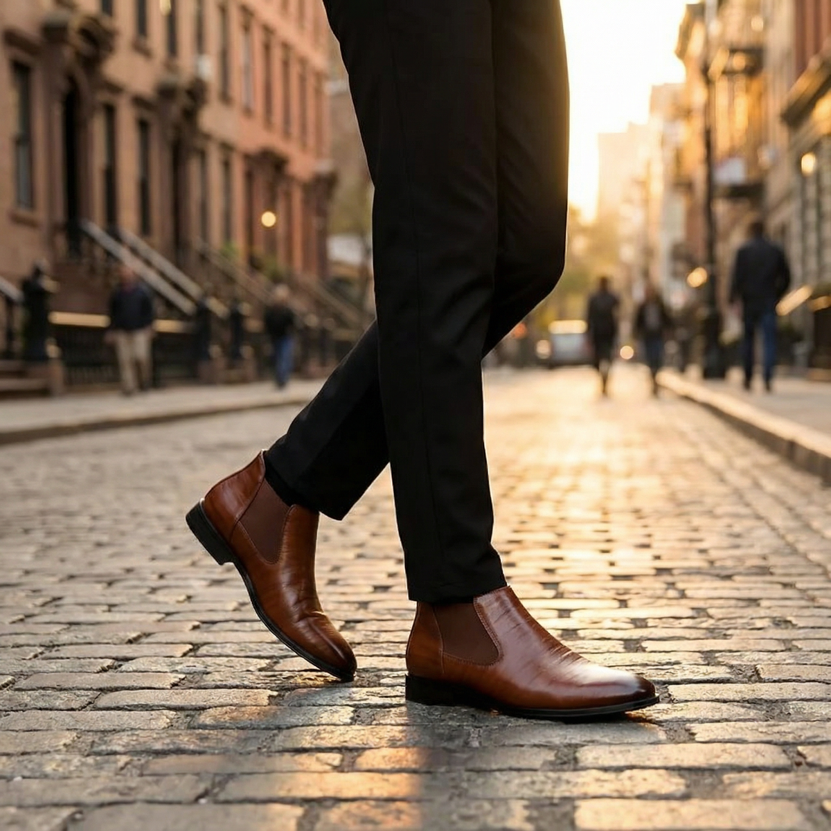 Stivaletti Chelsea classici in pelle da uomo