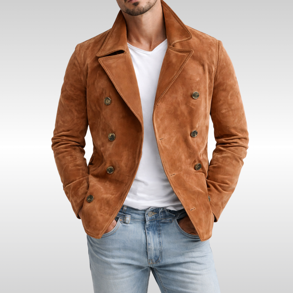 Caban classico da uomo a doppio petto per lo stile di tutti i giorni