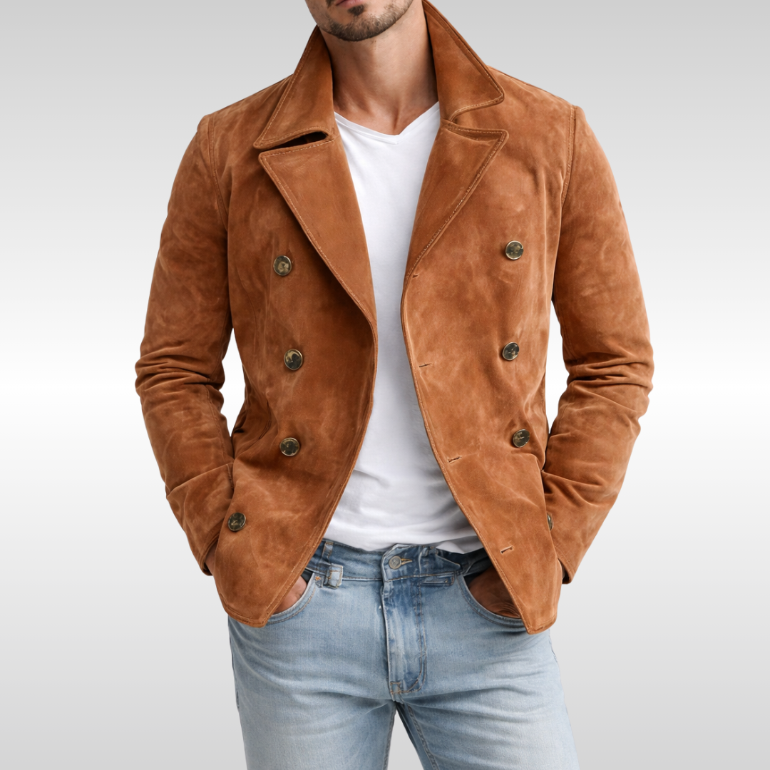Caban classico da uomo a doppio petto per lo stile di tutti i giorni