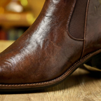 Stivaletti Chelsea da uomo in pelle pieno fiore | Stile classico slip-on