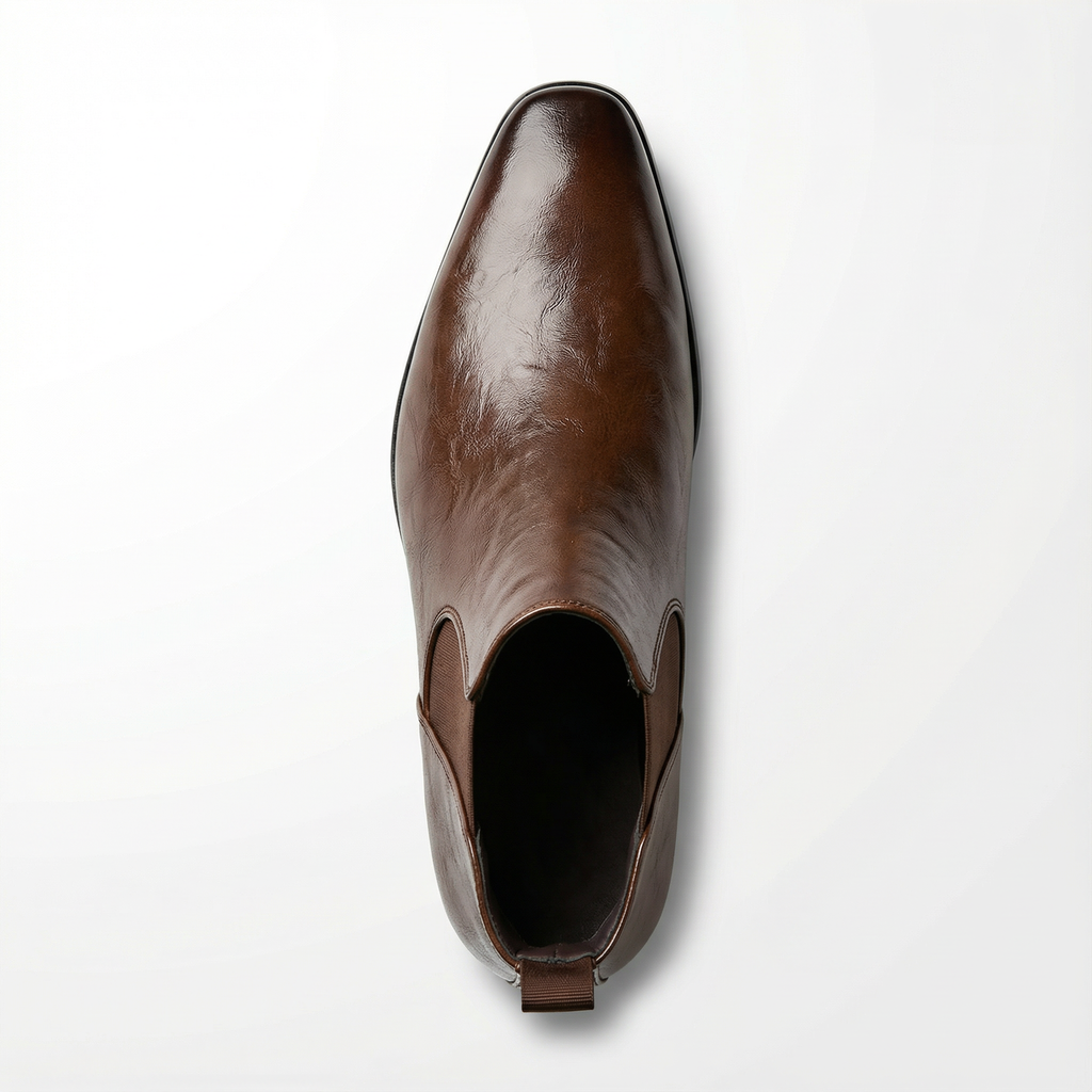 Stivaletti Chelsea da uomo in pelle pieno fiore | Stile classico slip-on