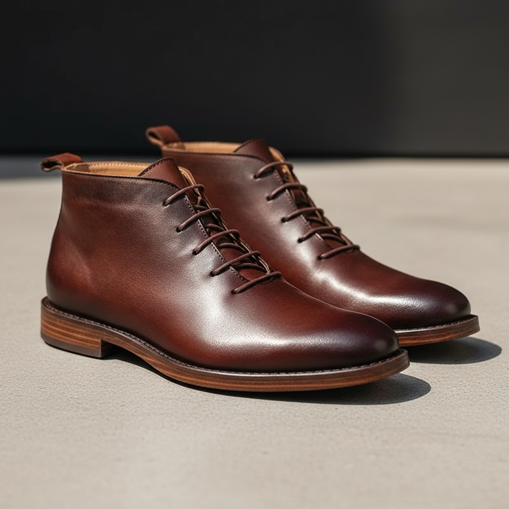 Stivali da uomo in pelle di sequoia pieno fiore - Stile classico