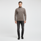 Maglione pullover classico con mezza zip da uomo