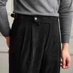 Pantaloni classici da uomo in velluto a coste con vita regolabile