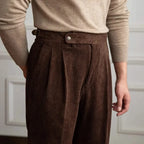 Pantaloni classici da uomo in velluto a coste con vita regolabile