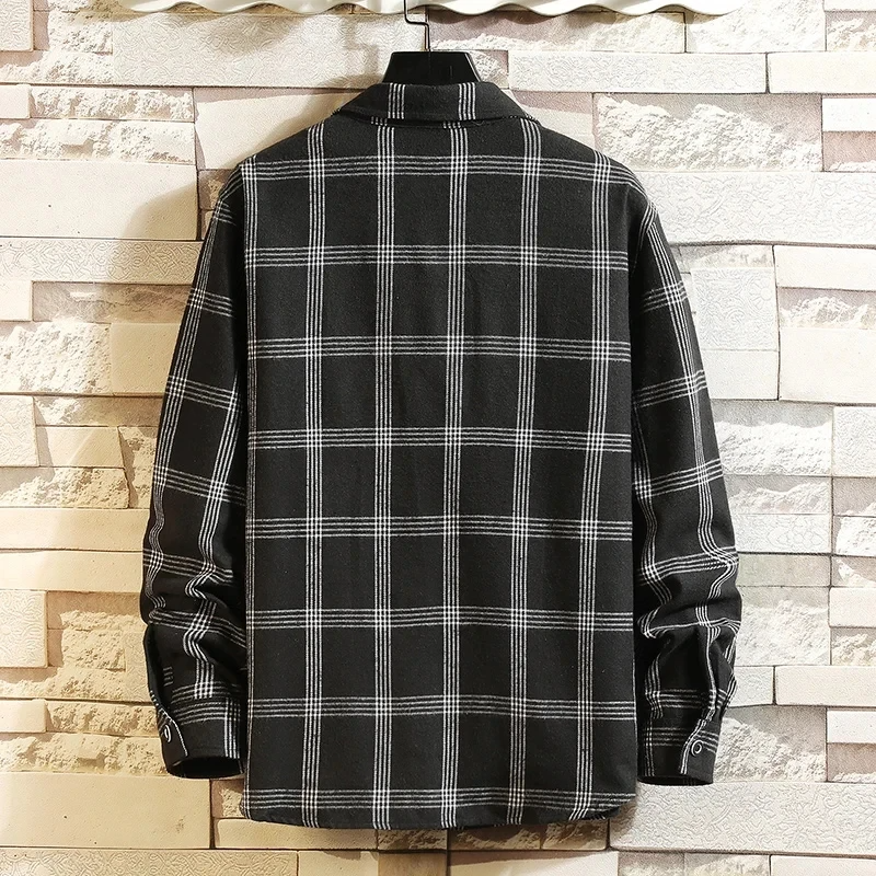 Camicia classica in flanella abbottonata scozzese da uomo