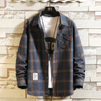 Camicia classica in flanella abbottonata scozzese da uomo