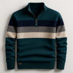 Pullover classico da uomo con zip a un quarto per stratificazione