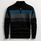 Pullover classico da uomo con zip a un quarto per stratificazione